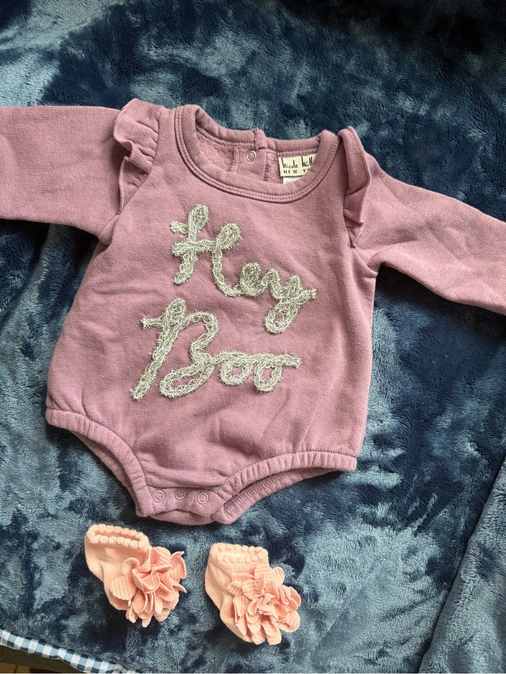 Hey Boo Nicole Miller Halloween Plush Knit One-Piece Bodysuit - Pink